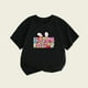 thumbnail image 2 of Gibobby Blusa Termica Nueva ropa para niños de verano, camiseta de manga corta para niñas de estilo europeo y estadounidense, camiseta para niños con cuello redondo y estampado （Negro， 2-3 Años), 2 of 3