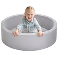 thumbnail image 3 of SweHouse Foam Ball Pit for Toddlers & Babies, Large Soft Round Playpen with Memory Sponge, Indoor Outdoor Kiddie Ball Pool Play Space, Ideal Gift for Infants Boys & Girls (Grey, Balls Not Included), 3 of 9