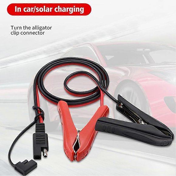 Alligator Crocodile Clip to Sae Connector Cable Car Solar Power Charge Extension