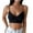 Black, variant on 6-Pack Women's Padded Bralettes - V Neck Sports Bras with Removable Pads, Polyester Cotton, M-XL Sizes