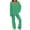 a Green, variant on LYXSSBYX Womens Pajamas Sets Women Two Piece Outfits Long Sleeve Solid Color Tops with High Waist Pants Baggy Warm Pajama Sets