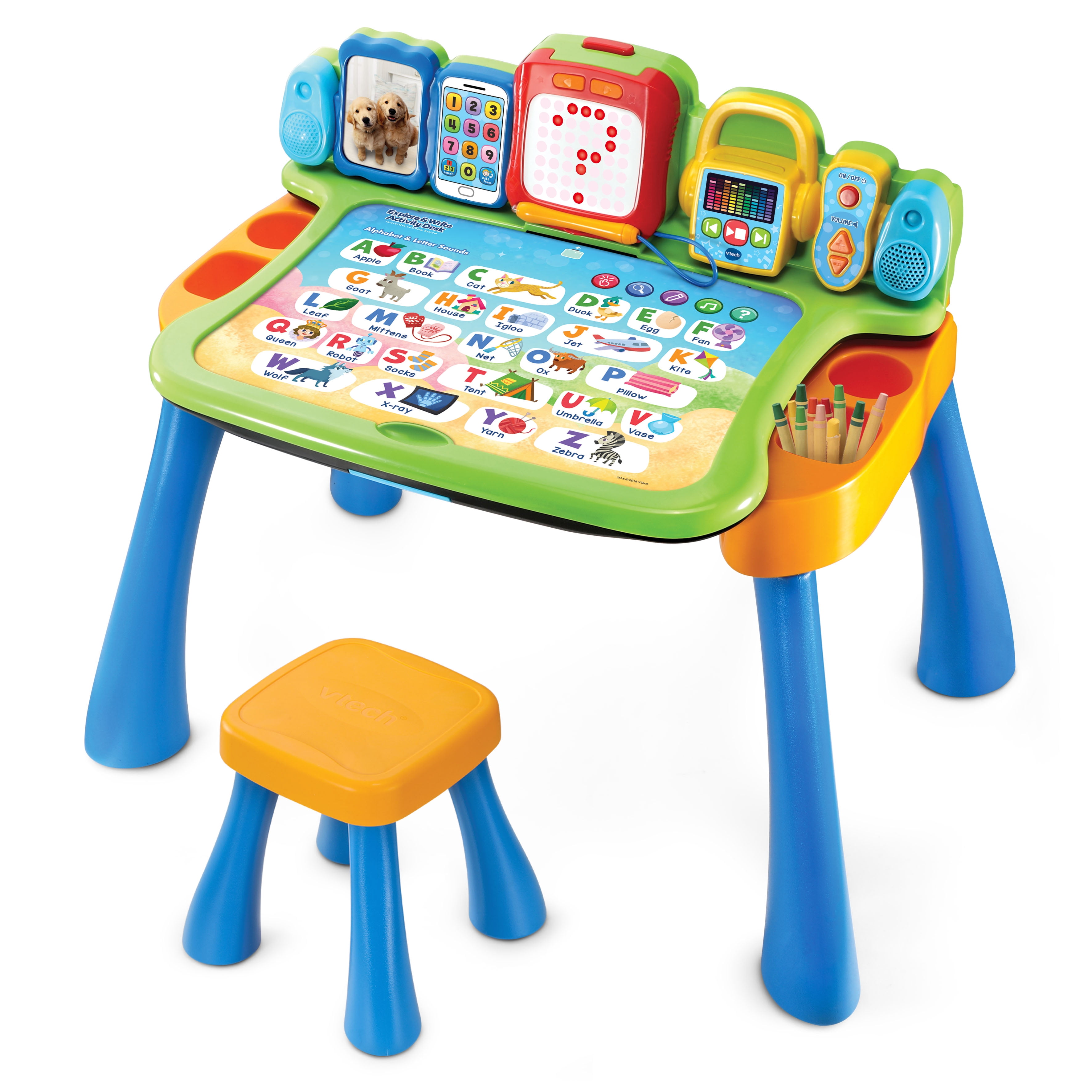 for sale online 80-195800 VTech Explore and Write Activity Desk Transforms Into Easel Chalkboard for Kids Multicoloured 