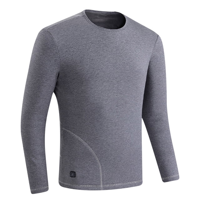 Agiferg Man Back Intelligent Fever Knitted Keep Warm Long Sleeve O Neck Heating Underwear Blouse Tops