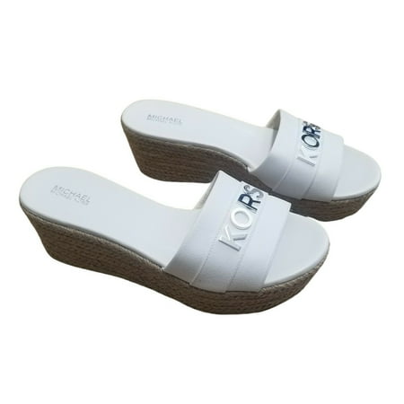 Michael Kors Brady Platform Optic White Sandals Shoes Size 8.5
