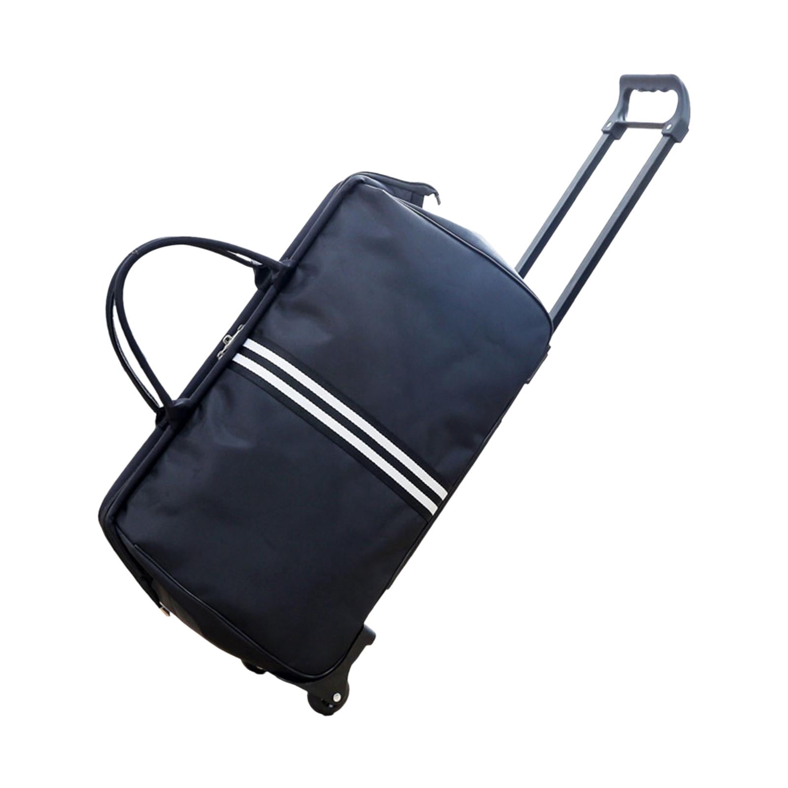Large Capacity Weekender Bag with 2 Wheel Zipper Closure Duffel Tote with Handle A