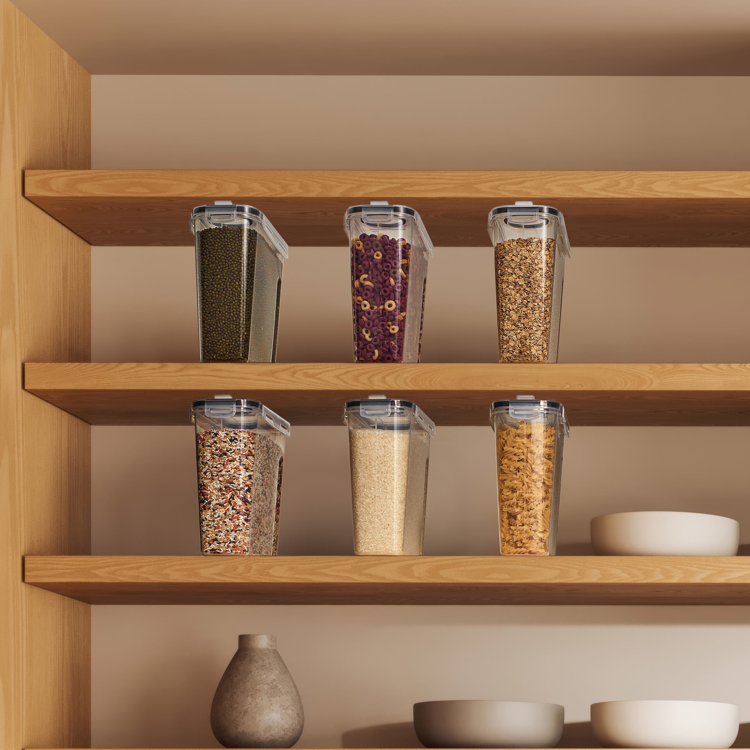 Sorbus 4-Pack Food Storage Dispenser Containers – Airtight, BPA-Free – For Pantry, Cereal, Pasta, Dry Food
