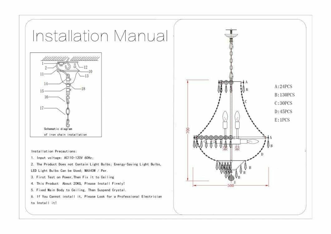 Miumaeov Modern K9 Crystal Chandelier French Empire Hanging Ceiling Light Pendant Lamp Fixture Adjustable Chain For Hallway Foyer Living Room