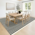 thumbnail image 6 of iOhouze Outdoor Rugs 8x10 ft Black and Beige Striped Rug Washable Area Rug Indoor Outdoor Rug Cotton Outdoor Patio Rugs Farmhouse Rugs for Garden Paio, 6 of 6