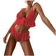 thumbnail image 1 of Gibobby Ropa interior mujer sexy Conjunto de falda a cuadros para mujer con ribete de encaje y falda(Rojo, CH), 1 of 5