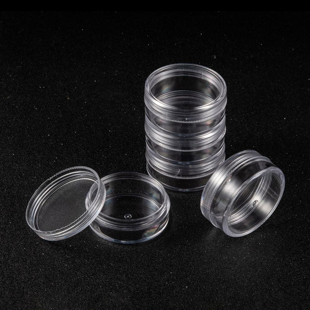 Plastic Bead Containers Seed Beads Containers Round about 5cm in diameter 2.1cm high Capacity: 10ml(0.34 fl. oz)