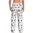 thumbnail image 3 of Uemuo Cartoon Animals Pattern Men's Wide Leg Palazzo Lounge Pants with Pockets Light Weight Loose Comfy Casual Pajama Pants-Small, 3 of 9