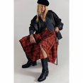 thumbnail image 5 of Red Plaid Wrap Midi Skirt Asymmetrical Hem High Waist A-Line Tartan, 5 of 6