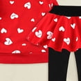 thumbnail image 4 of TOWED22 Toddler Girl Clothes Baby Sweatshirt Cute Graphic Print Fall Winter Outfits Long Sleeve Tops Pants Set 2 Pcs,Red,5-6 Y, 4 of 4