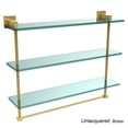 thumbnail image 4 of Montero Collection 22 Inch Triple Tiered Glass Shelf with integrated towel bar, 4 of 5