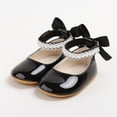 thumbnail image 4 of Zanarzt Bow Sandals for Girls Infant Baby Girls Princess Wedding Dress Mary Jane Flats, Toddler Soft Sole Prewalker Sparkly Lightweight Shoes Black,US 5.5, 4 of 7