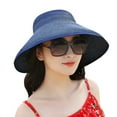 thumbnail image 2 of Ludlz Women Sun Visor Hats Beach - Foldable Roll Up Wide Brim Bowknot Summer Straw Hat Cap Cruise wear for Womens, 2 of 7