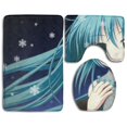 thumbnail image 1 of GOHAO Kawaii Magical Mi_ku Lovely Fashion 3 Piece Bathroom Rugs Set Bath Rug Contour Mat and Toilet Lid Cover, 1 of 2