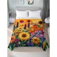 thumbnail image 4 of Colorful Flowers Flat Sheet Only Twin Size, Soft Breathable Bed Top Sheets for Mattress, Farmhouse Sunflower Daisy Luxury Bedding Flat Sheets for Home Hotel Bedroom Bed Protection, 4 of 9