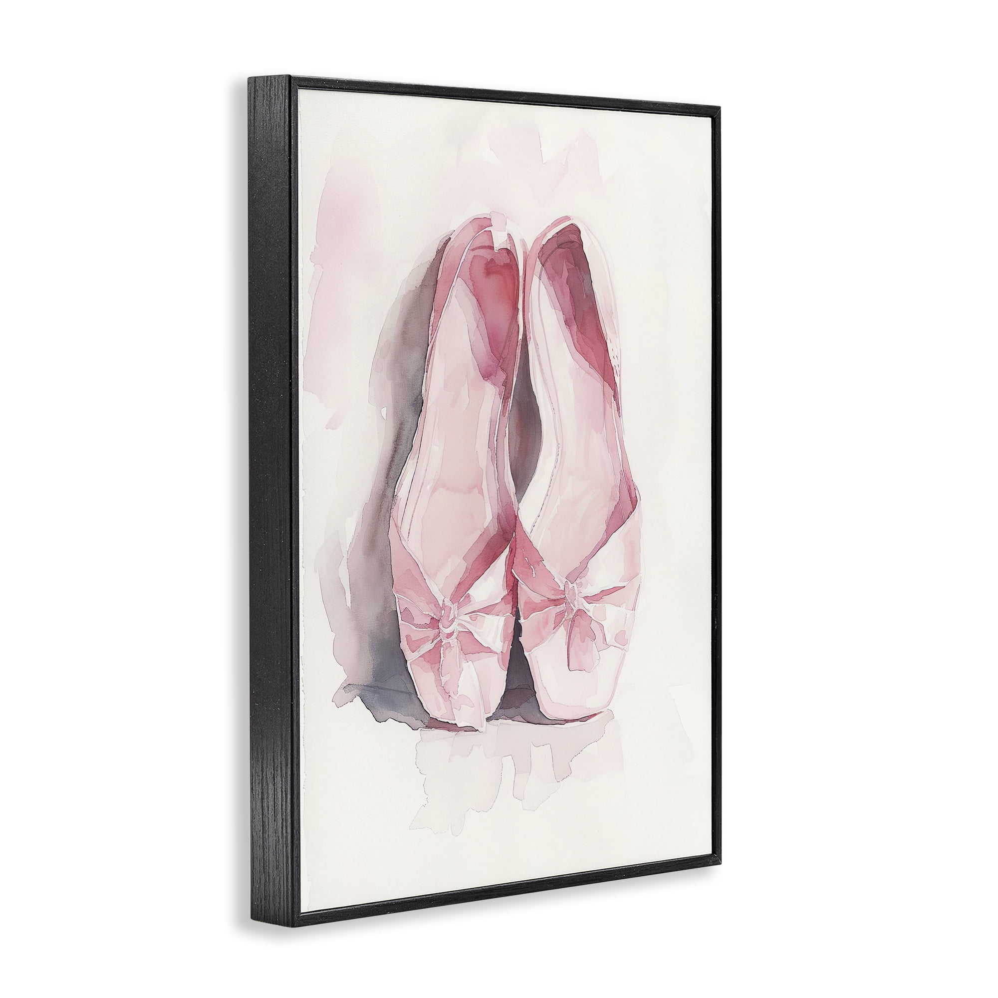 Stupell Industries Soft Blush Ballet Slippers Black Framed Giclee Art, design by Ray Powers