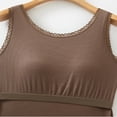 thumbnail image 5 of SGMVNU Women's Ribbed Sleeveless Tank Tops with Built in Bra, Lace Cowl Neck Casual Shirts Basic Camisole Undershirt, Coffee, Size L, 5 of 9