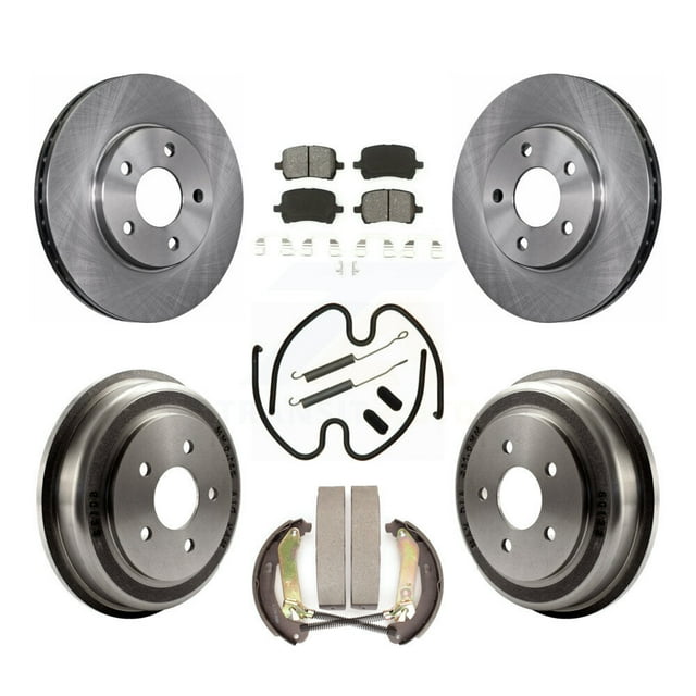 Transit Auto Front Rear Disc Brake Rotors Semi-Metallic Pads and Drum Kit (7Pc) for Car Chevrolet Malibu K8S-103617