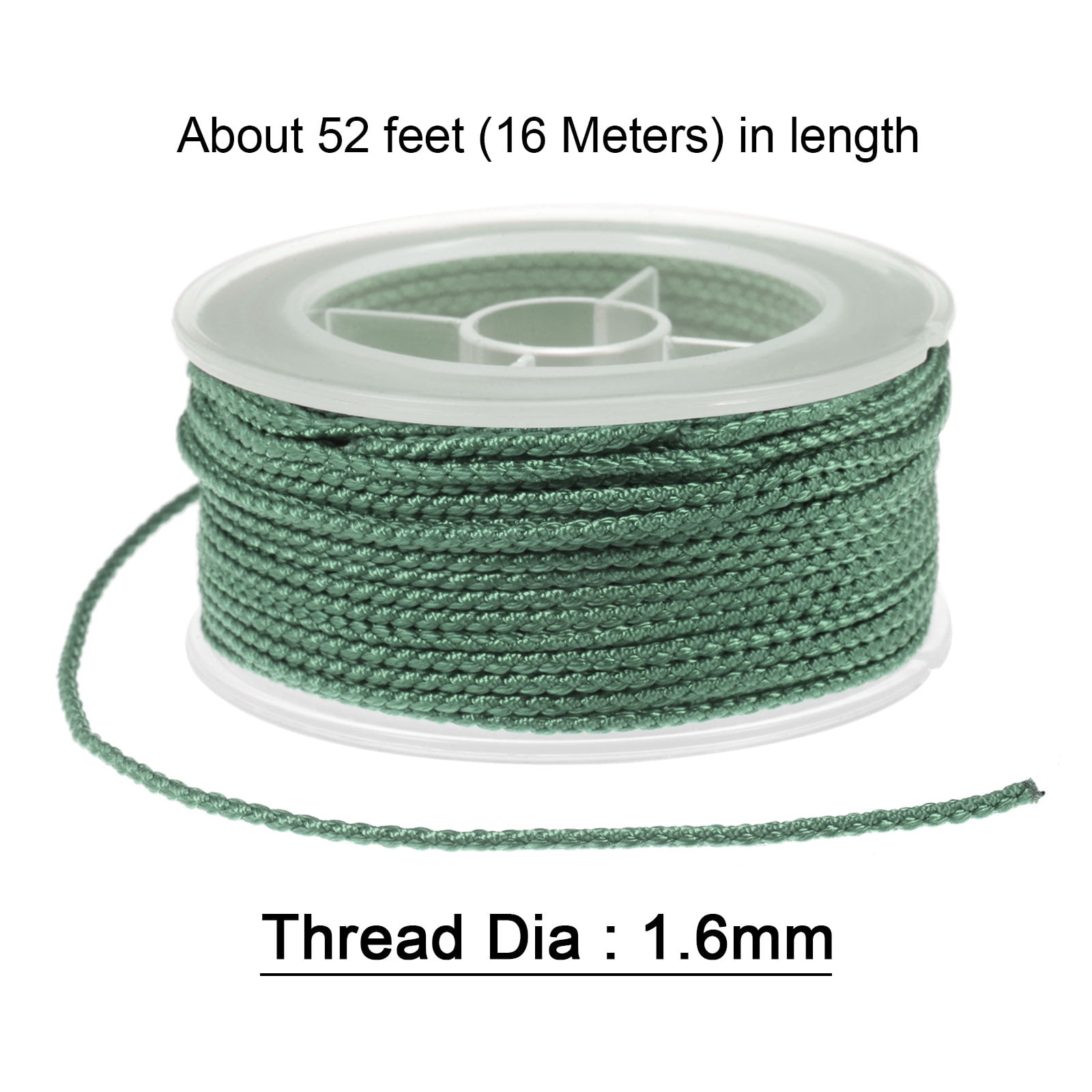 Unique Bargains Uxcell Twisted Nylon Twine Thread Beading Cord 2mm 13m/43 Feet Extra Strong Braided Nylon String, Light Blue Other 2mm