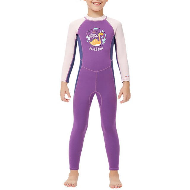 Soidarity Traje de neopreno para niños, conjunto de esnórquel de una pieza, traje de baño de dibujos animados para niñas, traje de neopreno de nailon Deportes acuáticos Violeta XXL Soidarity OD003308-05