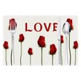 thumbnail image 1 of Manteles individuales de plástico para San Valentín de Hengsof, manteles individuales con dulces rojos y verdes, lavables y reutilizables, para mesa de comedor navideña, fiestas navideñas, decoración, 1 of 6