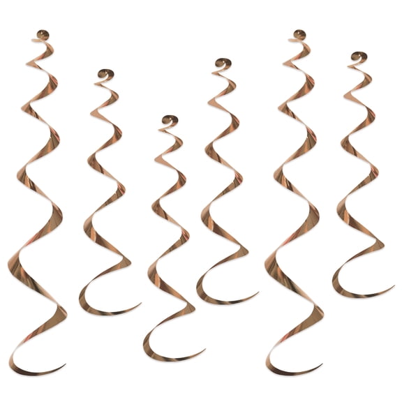 Rose Gold Twirly Whirlys, 24"-36", Pack of 12