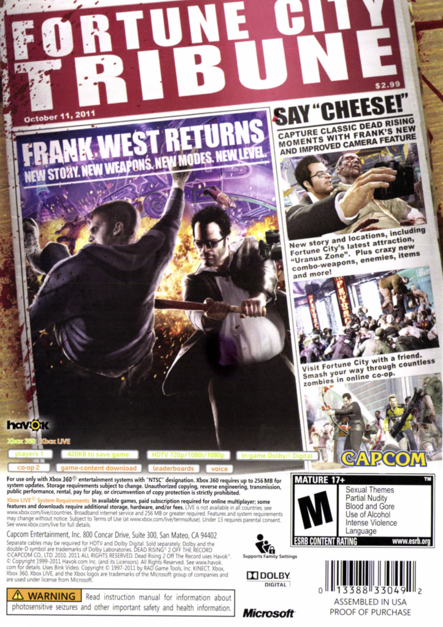Dead Rising 2: Off the Record (Xbox 360) Capcom, 13388330492 - image 2 of 7