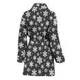thumbnail image 2 of White And Grey Snowflake Pattern Women Bathrobe One Size Univeral Fits, Snow Winter Vibe Fashion Lightweight Plush Fleece Long Robe For Women, 2 of 3