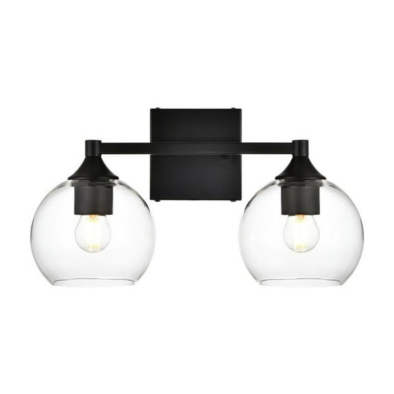Living District Foster 2 light Black and Clear Bath Sconce