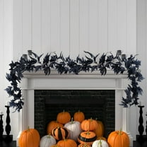 sruoe Halloween Decoration, Fall Garland Maple Leaf, Artificial Green Plant, Christmas Fall Maple Garland, Thanksgiving Party Wall Decor, Garlands for Door Home Party Fireplace Decorations