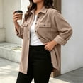 thumbnail image 7 of Women's Cardigan Winter Tops Casual Fashion Solid Color Lapel Button Up To Long Sleeved Top S-2XL, 7 of 7