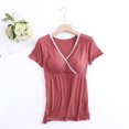 thumbnail image 2 of Olyvenn Fashion Nursing Cami Tank Tops for Breastfeeding Women with Built in Bra Sleeveless V Neck Camisole Soft Comfy Pregnant Shirts Watermelon Red 10, 2 of 8