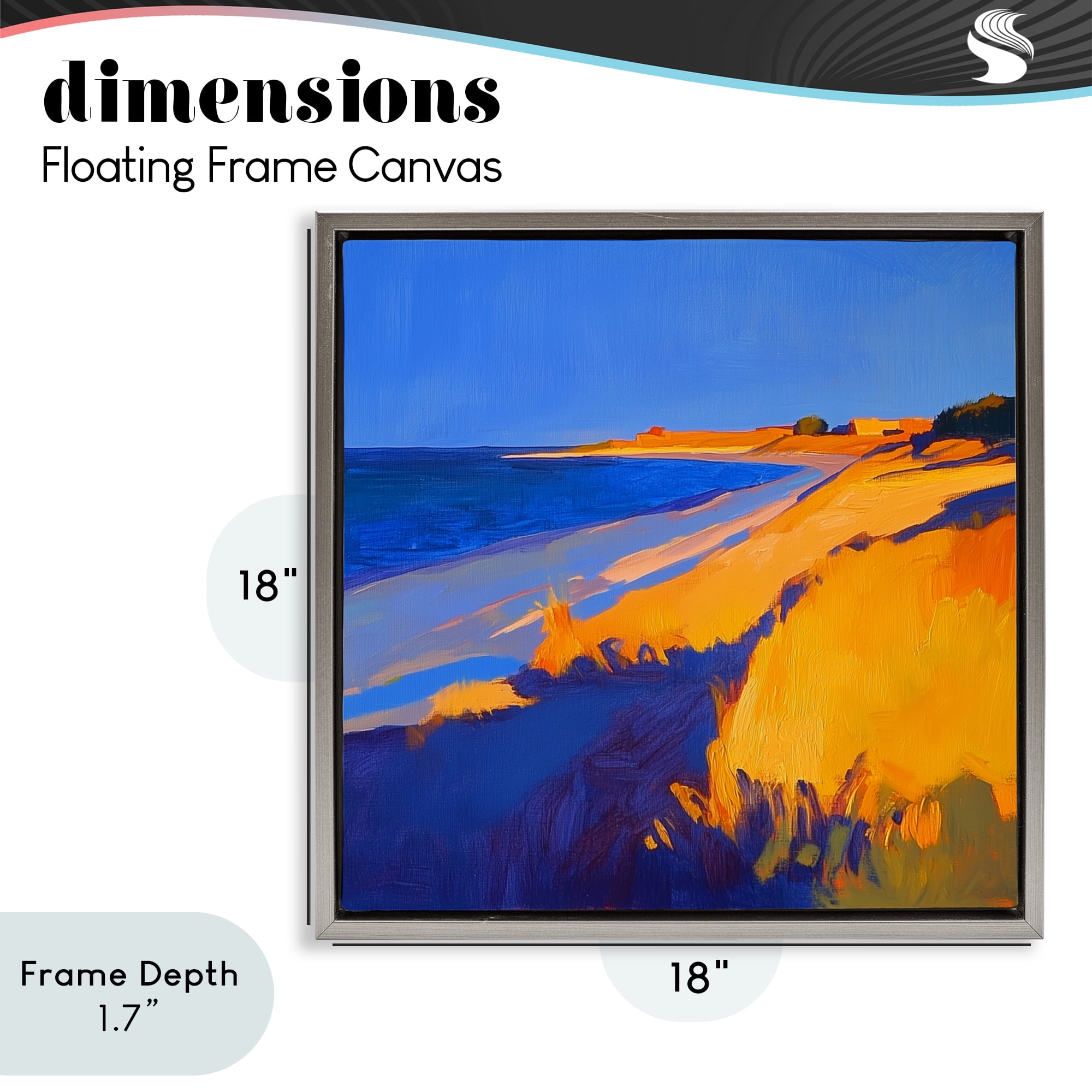 Stupell Industries Complimentary Coast Seascape Gray Framed Floater Canvas Wall Art, design by Walker Noble