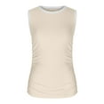 thumbnail image 7 of Mittory Women's Sleeveless Tops White Trim Bodycon Casual Tank Tops Crewneck Shirts Summer Trendy Workout Athletic Vest Tee, 7 of 7