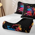 thumbnail image 4 of Castle Fairy Sport Handball Gamer Bed Spread Queen,Colorful Graffiti Splash Queen Coverlet Set,Black Pink Orange, 4 of 7