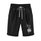 thumbnail image 1 of Puntoco Pantalones cortos de algodón para mujer Pantalones cortos de béisbol con cintura elástica y cordón estampado para mujer, 1 of 2