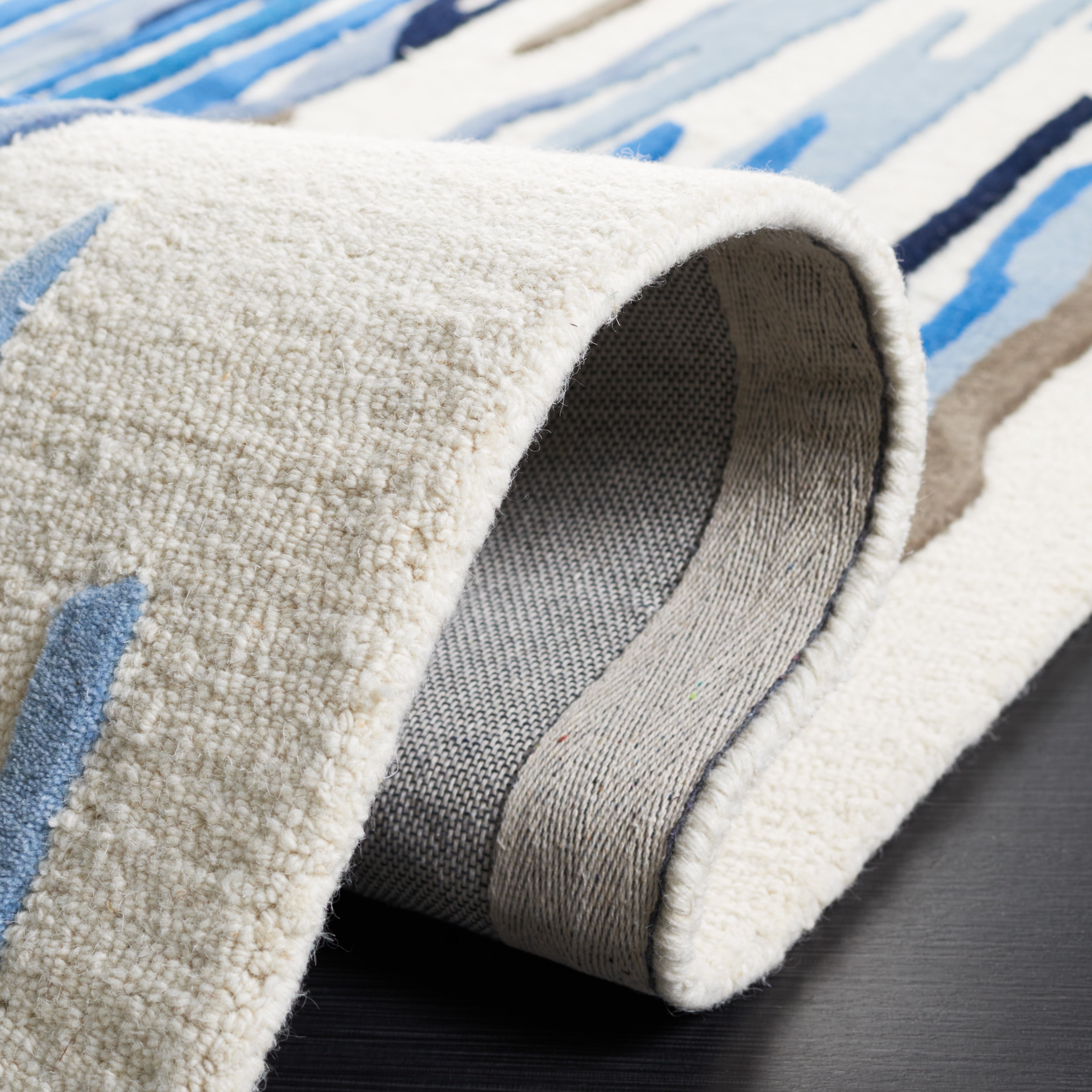 SAFAVIEH Rodeo Drive Jesper Abstract Area Rug, Ivory/Blue, 8' x 10'