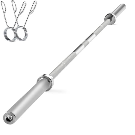 7ft Olympic Barbell Bar - Heavy-Duty Chrome Steel, 700 lbs Capacity, 2-Inch Diameter for Weightlifting, Powerlifting, Strength Training, Deadlifts & Squats