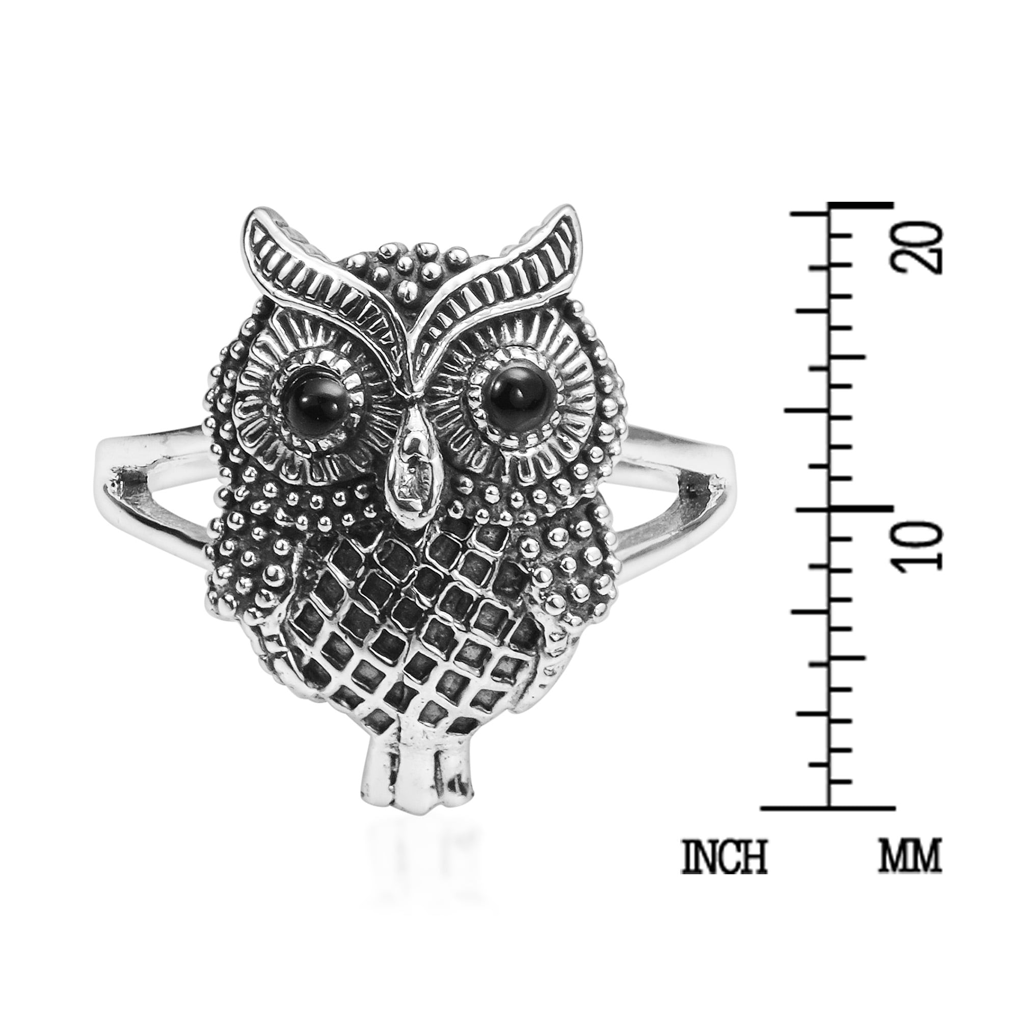 NEW Sterling Silver 925 Ornate Marcasite Owl Animal Ring