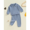 thumbnail image 3 of Suealasg Baby Boys Fall Outfits Set 6M 1T 2T 3T Toddler Boys Long Sleeve Sweatshirt and Sweatpants 2Pcs Casual Autumn Clothes, 3 of 7