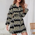 thumbnail image 3 of Boiler Up! Night Robe Long Sleeve V Neck Robe With Belt Women's Sleepwear Dresses, 3 of 9