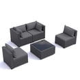 thumbnail image 2 of MRUAKA 5 Pieces Patio Conversation Set, Outdoor Sectional PE Rattan Wicker Furniture Seat,Gray, 2 of 6