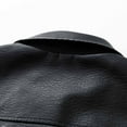 thumbnail image 6 of YueHuiYing Men's Lapel Leather Jacket Solid Color With Zipper Pockets Stylish Long Sleeve Biker Coat Casual Outwear Jackets, 6 of 9