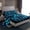 Blue Black, variant on Manfei Multicolor Cartoon Console Twin Sheet Sets,Gamer Gaming Twin Fitted Sheet,Blue Honeycomb Hexagon Flat Sheet For Adults,Luxury Bedroom Decor,3-Piece