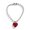 Red, variant on Crystal Love-shape Necklace Female Temperament Net Red Collarbone Chain Korean Version Student Simple Jewelry