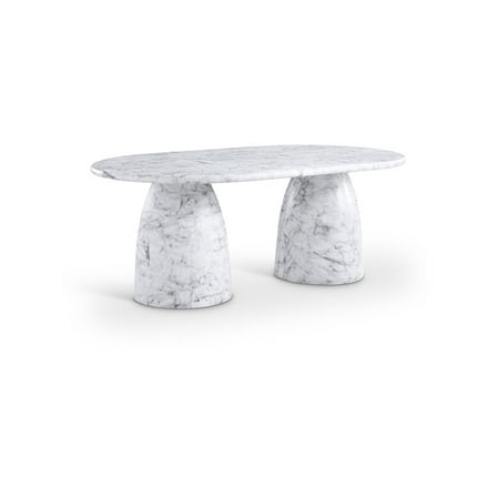 Meridian Furniture Cosenza White 78" Marble Finish Concrete Dining Table