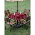 thumbnail image 3 of Outdoor Tablecloth with Umbrella Hole & Zipper, Red Checkered Square Tablecloth 60x60 Inch, Farmhouse Buffalo Plaid Modern Patio Table Cover Waterproof Table Cloth for Picnic/Party, 3 of 7